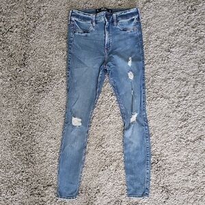 Hollister Light Blue Distressed Skinny Jeans, 7/28